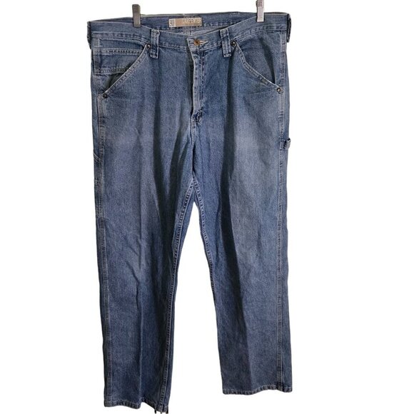 Lee Dungarees Vintage 80s Original Carpenter Pants Jeans Size 36x32 - Picture 1 of 6